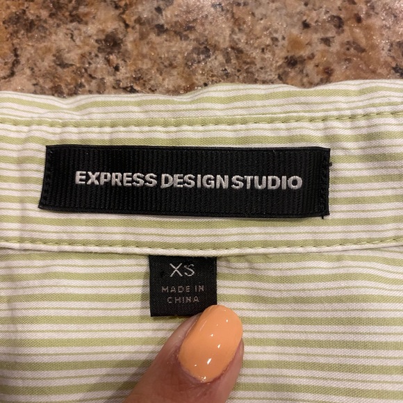 Green stripped button down - Picture 2 of 2